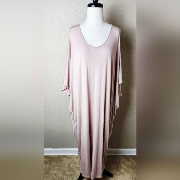 Barefoot Dreams Luxe Milk Jersey Caftan Loungewear Faded Rose Size OS Plus - Picture 2 of 7